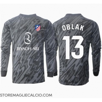 Atletico Madrid Jan Oblak #13 Portiere Maglia Gara Casa Repliche 2024-25 Maniche Lunghe